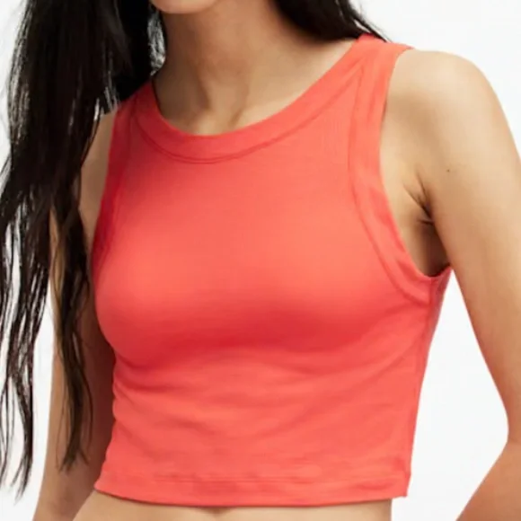 Poppy Pink Cropped Ribbed Tank Top - Picture 9 of 9